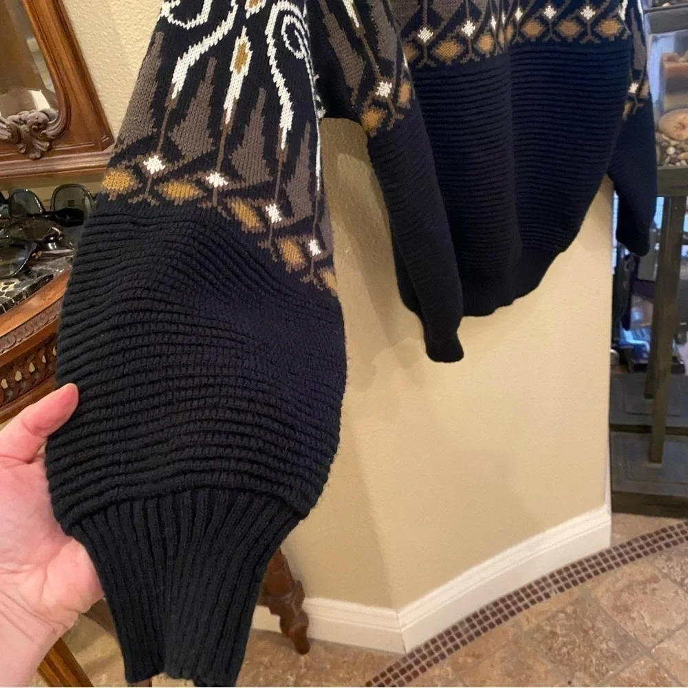 Vintage CLASSICS DEBENHAMS Wool Blend Patterned Sweater Size Large